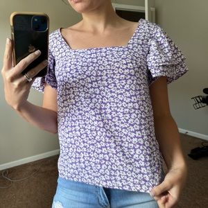 SHEIN purple floral top size XS